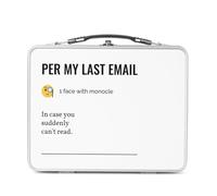 Fabulous Lunch Box Métal Argenté pour Sandwich et Snack - Per My Last Email Work Office Email Funny Icon - Boîte à Goûter Aluminium Gamelle Rigide Style Rétro Imprimée en France