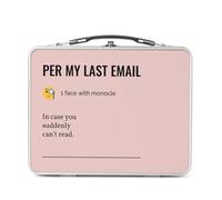 Fabulous Lunch Box Métal Argenté pour Sandwich et Snack - Per My Last Email Work Office Email Funny Icon - Boîte à Goûter Aluminium Gamelle Rigide Style Rétro Imprimée en France