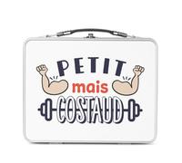 Fabulous Lunch Box Métal Argenté pour Sandwich et Snack - Petit Mais Costaud Haltères Muscu Workout - Boîte à Goûter Aluminium Gamelle Rigide Style Rétro Imprimée en France