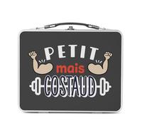 Fabulous Lunch Box Métal Argenté pour Sandwich et Snack - Petit Mais Costaud Haltères Muscu Workout - Boîte à Goûter Aluminium Gamelle Rigide Style Rétro Imprimée en France