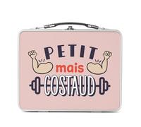 Fabulous Lunch Box Métal Argenté pour Sandwich et Snack - Petit Mais Costaud Haltères Muscu Workout - Boîte à Goûter Aluminium Gamelle Rigide Style Rétro Imprimée en France