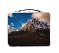 Fabulous Lunch Box Métal Argenté pour Sandwich et Snack - Pics Rocheux dans un Ciel Azur Paysage Montagne - Boîte à Goûter Aluminium Gamelle Rigide Style Rétro Imprimée en France