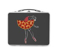 Fabulous Lunch Box Métal Argenté pour Sandwich et Snack - Pizza Ballerine Collage Art Surréalisme Danse - Boîte à Goûter Aluminium Gamelle Rigide Style Rétro Imprimée en France