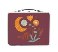 Fabulous Lunch Box Métal Argenté pour Sandwich et Snack - Plantes Minimaliste Boho-chic Fleurs Dream - Boîte à Goûter Aluminium Gamelle Rigide Style Rétro Imprimée en France
