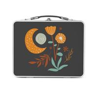 Fabulous Lunch Box Métal Argenté pour Sandwich et Snack - Plantes Minimaliste Boho-chic Fleurs Dream - Boîte à Goûter Aluminium Gamelle Rigide Style Rétro Imprimée en France