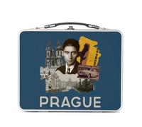 Fabulous Lunch Box Métal Argenté pour Sandwich et Snack - Prague Vintage Voyage Tchéquie Carte Postale - Boîte à Goûter Aluminium Gamelle Rigide Style Rétro Imprimée en France