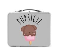 Fabulous Lunch Box Métal Argenté pour Sandwich et Snack - Pupsicle Dog Ice cream Pets - Boîte à Goûter Aluminium Gamelle Rigide Style Rétro Imprimée en France
