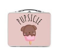 Fabulous Lunch Box Métal Argenté pour Sandwich et Snack - Pupsicle Dog Ice cream Pets - Boîte à Goûter Aluminium Gamelle Rigide Style Rétro Imprimée en France