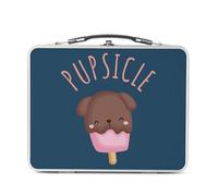Fabulous Lunch Box Métal Argenté pour Sandwich et Snack - Pupsicle Dog Ice cream Pets - Boîte à Goûter Aluminium Gamelle Rigide Style Rétro Imprimée en France