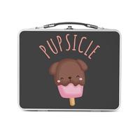 Fabulous Lunch Box Métal Argenté pour Sandwich et Snack - Pupsicle Dog Ice cream Pets - Boîte à Goûter Aluminium Gamelle Rigide Style Rétro Imprimée en France