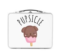 Fabulous Lunch Box Métal Argenté pour Sandwich et Snack - Pupsicle Dog Ice cream Pets - Boîte à Goûter Aluminium Gamelle Rigide Style Rétro Imprimée en France