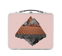 Fabulous Lunch Box Métal Argenté pour Sandwich et Snack - Pyramide Désert Grand Canyon Collage Art Surréalisme - Boîte à Goûter Aluminium Gamelle Rigide Style Rétro Imprimée en France