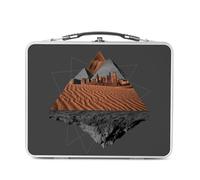 Fabulous Lunch Box Métal Argenté pour Sandwich et Snack - Pyramide Désert Grand Canyon Collage Art Surréalisme - Boîte à Goûter Aluminium Gamelle Rigide Style Rétro Imprimée en France