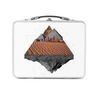 Fabulous Lunch Box Métal Argenté pour Sandwich et Snack - Pyramide Désert Grand Canyon Collage Art Surréalisme - Boîte à Goûter Aluminium Gamelle Rigide Style Rétro Imprimée en France