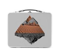 Fabulous Lunch Box Métal Argenté pour Sandwich et Snack - Pyramide Désert Grand Canyon Collage Art Surréalisme - Boîte à Goûter Aluminium Gamelle Rigide Style Rétro Imprimée en France