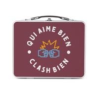 Fabulous Lunch Box Métal Argenté pour Sandwich et Snack - Qui Aime bien Clash bien Combat Rugby Boxe - Boîte à Goûter Aluminium Gamelle Rigide Style Rétro Imprimée en France