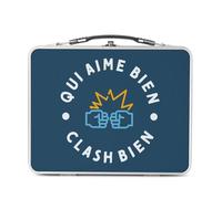 Fabulous Lunch Box Métal Argenté pour Sandwich et Snack - Qui Aime bien Clash bien Combat Rugby Boxe - Boîte à Goûter Aluminium Gamelle Rigide Style Rétro Imprimée en France