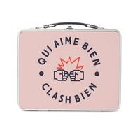 Fabulous Lunch Box Métal Argenté pour Sandwich et Snack - Qui Aime bien Clash bien Combat Rugby Boxe - Boîte à Goûter Aluminium Gamelle Rigide Style Rétro Imprimée en France
