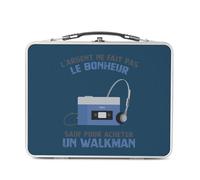 Fabulous Lunch Box Métal Argenté pour Sandwich et Snack - Radio Cassette - L'argent ne Fait Pas le Bonheur Boîte à Goûter Aluminium Gamelle Rigide Style Rétro Imprimée en France