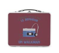 Fabulous Lunch Box Métal Argenté pour Sandwich et Snack - Radio Cassette - L'argent ne Fait Pas le Bonheur Boîte à Goûter Aluminium Gamelle Rigide Style Rétro Imprimée en France