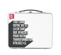Fabulous Lunch Box Métal Argenté pour Sandwich et Snack - Ram Dass Citation Vie Spiritualité Méditation - Boîte à Goûter Aluminium Gamelle Rigide Style Rétro Imprimée en France