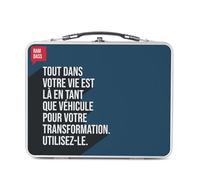 Fabulous Lunch Box Métal Argenté pour Sandwich et Snack - Ram Dass Citation Vie Spiritualité Méditation - Boîte à Goûter Aluminium Gamelle Rigide Style Rétro Imprimée en France