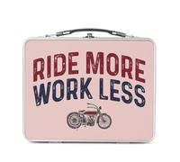 Fabulous Lunch Box Métal Argenté pour Sandwich et Snack - Ride More Work Less Moto Grosses cylindrées Cafe Racer - Boîte à Goûter Aluminium Gamelle Rigide Style Rétro Imprimée en France