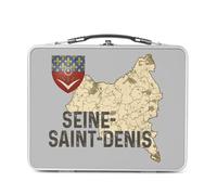 Fabulous Lunch Box Métal Argenté pour Sandwich et Snack - Seine Saint Denis 93 Departement Ile de France Paris - Boîte à Goûter Aluminium Gamelle Rigide Style Rétro Imprimée en France