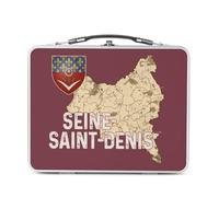 Fabulous Lunch Box Métal Argenté pour Sandwich et Snack - Seine Saint Denis 93 Departement Ile de France Paris - Boîte à Goûter Aluminium Gamelle Rigide Style Rétro Imprimée en France