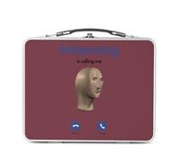 Fabulous Lunch Box Métal Argenté pour Sandwich et Snack - Shitposting Is Calling Me Internet Meme - Boîte à Goûter Aluminium Gamelle Rigide Style Rétro Imprimée en France