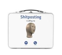 Fabulous Lunch Box Métal Argenté pour Sandwich et Snack - Shitposting Is Calling Me Internet Meme - Boîte à Goûter Aluminium Gamelle Rigide Style Rétro Imprimée en France