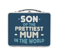 Fabulous Lunch Box Métal Argenté pour Sandwich et Snack - Son of the Prettiest Mum in the World Mother Family - Boîte à Goûter Aluminium Gamelle Rigide Style Rétro Imprimée en France