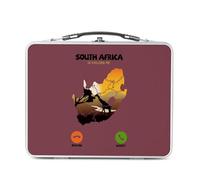Fabulous Lunch Box Métal Argenté pour Sandwich et Snack - South Africa Is Calling Me Landscape Nature Savannah - Boîte à Goûter Aluminium Gamelle Rigide Style Rétro Imprimée en France