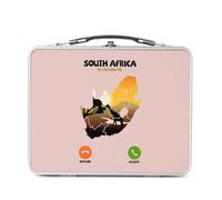 Fabulous Lunch Box Métal Argenté pour Sandwich et Snack - South Africa Is Calling Me Landscape Nature Savannah - Boîte à Goûter Aluminium Gamelle Rigide Style Rétro Imprimée en France