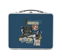 Fabulous Lunch Box Métal Argenté pour Sandwich et Snack - Strasbourg Collage Ville France Histoire Patrimoine - Boîte à Goûter Aluminium Gamelle Rigide Style Rétro Imprimée en France