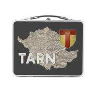 Fabulous Lunch Box Métal Argenté pour Sandwich et Snack - Tarn 81 Departement Albi Carte Ancienne Occitanie - Boîte à Goûter Aluminium Gamelle Rigide Style Rétro Imprimée en France