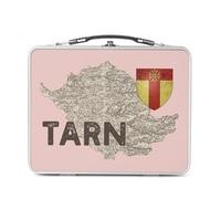 Fabulous Lunch Box Métal Argenté pour Sandwich et Snack - Tarn 81 Departement Albi Carte Ancienne Occitanie - Boîte à Goûter Aluminium Gamelle Rigide Style Rétro Imprimée en France