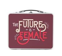 Fabulous Lunch Box Métal Argenté pour Sandwich et Snack - The Future is Female Fierté Féminisme Féminité - Boîte à Goûter Aluminium Gamelle Rigide Style Rétro Imprimée en France