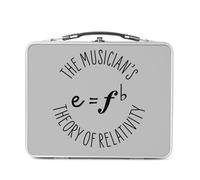 Fabulous Lunch Box Métal Argenté pour Sandwich et Snack - The Musician's Theory of Relativity Music Musician Instrument - Boîte à Goûter Aluminium Gamelle Rigide Style Rétro Imprimée en France