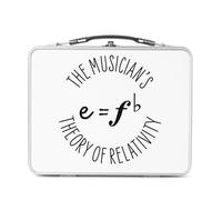 Fabulous Lunch Box Métal Argenté pour Sandwich et Snack - The Musician's Theory of Relativity Music Musician Instrument - Boîte à Goûter Aluminium Gamelle Rigide Style Rétro Imprimée en France