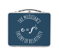 Fabulous Lunch Box Métal Argenté pour Sandwich et Snack - The Musician's Theory of Relativity Music Musician Instrument - Boîte à Goûter Aluminium Gamelle Rigide Style Rétro Imprimée en France