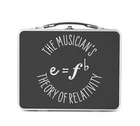 Fabulous Lunch Box Métal Argenté pour Sandwich et Snack - The Musician's Theory of Relativity Music Musician Instrument - Boîte à Goûter Aluminium Gamelle Rigide Style Rétro Imprimée en France