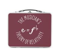 Fabulous Lunch Box Métal Argenté pour Sandwich et Snack - The Musician's Theory of Relativity Music Musician Instrument - Boîte à Goûter Aluminium Gamelle Rigide Style Rétro Imprimée en France