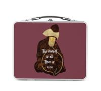 Fabulous Lunch Box Métal Argenté pour Sandwich et Snack - This Moment is All There is Rumi Quote Spiritual Meditation - Boîte à Goûter Aluminium Gamelle Rigide Style Rétro Imprimée en France