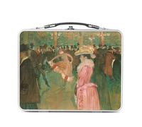 Fabulous Lunch Box Métal Argenté pour Sandwich et Snack - Toulouse Lautrec Moulin Rouge Impressionnisme Peinture - Boîte à Goûter Aluminium Gamelle Rigide Style Rétro Imprimée en France