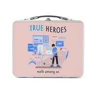 Fabulous Lunch Box Métal Argenté pour Sandwich et Snack - True Heroes - Web Developer Job Internet Boîte à Goûter Aluminium Gamelle Rigide Style Rétro Imprimée en France