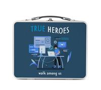 Fabulous Lunch Box Métal Argenté pour Sandwich et Snack - True Heroes - Web Developer Job Internet Boîte à Goûter Aluminium Gamelle Rigide Style Rétro Imprimée en France