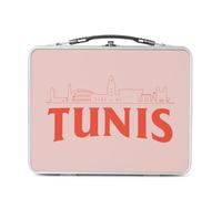 Fabulous Lunch Box Métal Argenté pour Sandwich et Snack - Tunis Minimalist Tunisie Voyage Vintage - Boîte à Goûter Aluminium Gamelle Rigide Style Rétro Imprimée en France