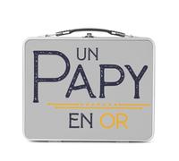 Fabulous Lunch Box Métal Argenté pour Sandwich et Snack - Un Papy en Or Père Amour Famille - Boîte à Goûter Aluminium Gamelle Rigide Style Rétro Imprimée en France