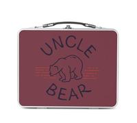Fabulous Lunch Box Métal Argenté pour Sandwich et Snack - Uncle Bear Family Cute Animals - Boîte à Goûter Aluminium Gamelle Rigide Style Rétro Imprimée en France